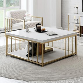 Stolik konferencyjny Zenn White and Gold