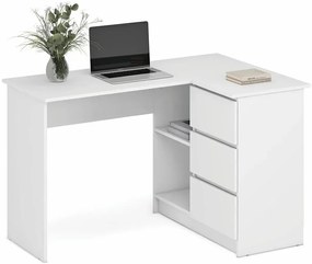 Białe klasyczne biurko narożne S7-L94