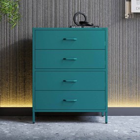 Komoda szafka metalowa morska / turkusowa Modern CARLA, 800 x 1015 x 400 mm