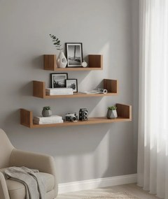 Komplet 3 półek ściennych w kolorze wenge B1-H99