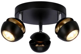 Lampa sufitowa w czarno-złotym kolorze z metalowym kloszem 26x26 cm Boni – Candellux Lighting