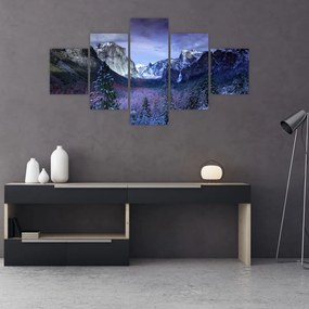 Obraz zimowego górskiego krajobrazu (125x70 cm)