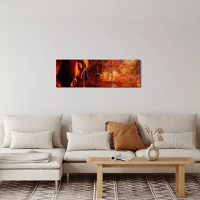 Obraz - Budda w odcieniach czerwieni (z zegarem) (90x30 cm)