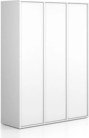 Szafka biurowa FRAME, 3x drzwi, 1299 x 450 x 1735 mm, PUSH-lock, biały