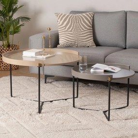 Stolik do odkładania Mandy Beige, 2 szt.