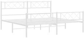 Białe nowoczesne metalowe łóżko małżeńskie 200x200 cm - Raffa