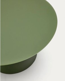Zielony okrągły stolik ze szklanym blatem ø 80 cm Wilshire – Kave Home