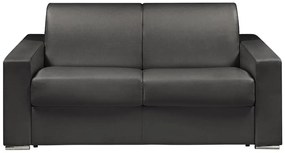 Kanapa 2-osobowa z ekspresowym mechanizmem rozkładania z ekoskóry CALITO - Kolor: czarny - Miejsce do spania: 120 cm - Materac 14 cm