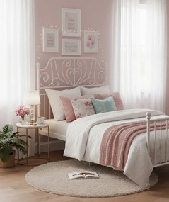 Białe industrialne łóżko metalowe 120x200 cm N0-B92