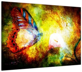 Obraz na szkle - Kosmiczny motyl (70x50 cm)