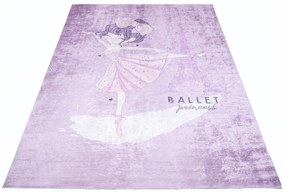 Prostokątny dywan dziecięcy z baleriną B3-T22