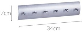 Wieszak na klucze, 6 haczyków, aluminium, ZELLER