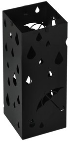 HOMCOM Stojak na Parasole, 4 Haczyki, Tacka Ociekowa, Stal, Czarny