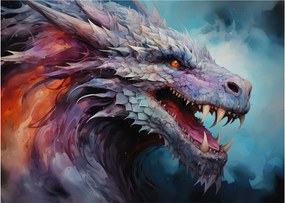 Obraz na szkle - Ilustracja przedstawiająca smoka (70x50 cm)