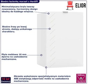Wąska biała szafka łazienkowa 40 cm - Tiris 8X