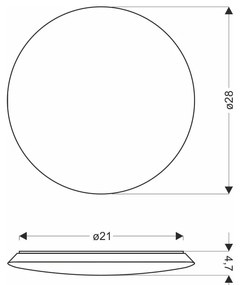 Biała lampa sufitowa LED ø 28 cm Mega – Candellux Lighting