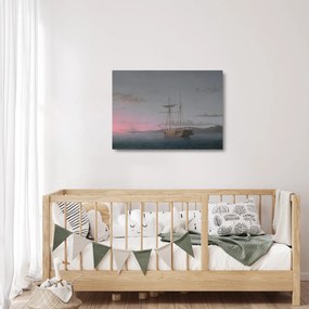 Obraz na szkle - Fitz Henry Lane, Lumber Schooners at Evening on Penobscot Bay, reprodukcje (70x50 cm)