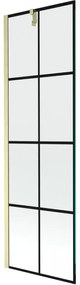 Mexen Next parawan nawannowy 1-skrzydłowy 60 x 150 cm, czarny wzór, złoty szczotkowany - 895-060-000-00-77-55