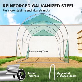 Outsunny 3 x 2 x 2 m Szklarnia tunelowa z siatką przeciwsłoneczną, zwijanymi bocznymi ścianami, pokryciem plastikowym, ramą stalową, Zielona