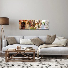 Obraz - Malownicza włoska aleja (z zegarem) (90x30 cm)