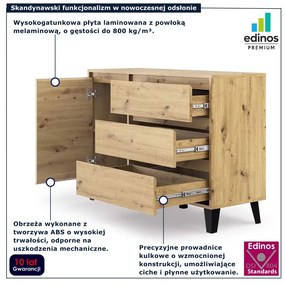 Nowoczesna komoda z szafką i szufladami dąb artisan K0-S29