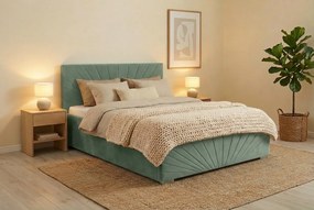 Łóżko OLEG 160x200 cm Miętowy Z materacem