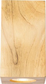 Rustykalna lampa ścienna drewniana kwadratowa 2-światłowa - Sandy