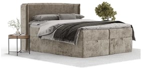 Beżowe łóżko boxspring ze schowkiem 180x200 cm Passion – Maison de Rêve