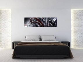 Obraz szarej abstrakcji (170x50 cm)