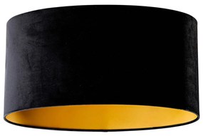 Welurowy abażur czarny owalny 50/33/25