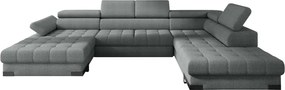 Narożnik SELVA XL Lewostronny z funkcją spania i pojemnikiem MEMPHIS 06 SZARY WERSAL