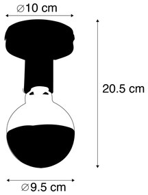 Designerska lampa sufitowa czarna z reflektorem G95 czarnym - Facile