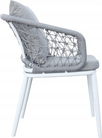 Krzesło ogrodowe aluminiowe ze sznurkowym oplotem i lekką ramą 58x66x79 cm