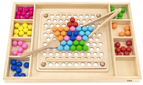 Viga drewniana gra kulki złap i dopasuj układanka montessori
