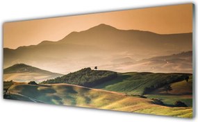 Szkło do Kuchni na Ścianę Krajobraz Gór I Złotych Pól