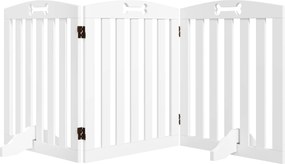 PawHut Wolnostojąca barierka dla psów z stabilnymi stopami, na korytarz, schody, 155 x 30 x 61 cm, Biała