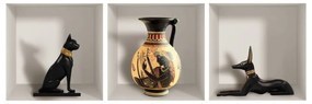 Komplet 3 naklejek ściennych 3D Ambiance Egyptian