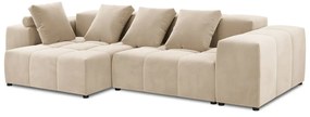 Beżowy aksamitny narożnik (róg zmienny) Rome Velvet – Cosmopolitan Design