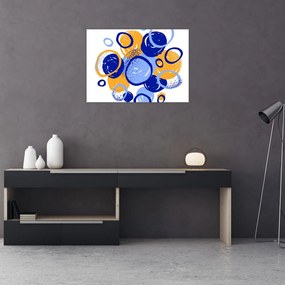 Obraz na szkle - Jasny motyw z kółkami (70x50 cm)