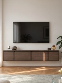 Szafka RTV czterodrzwiowa Zolia 180 cm wisząca - orzech elegant