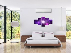 Obraz fioletowej abstrakcji (125x70 cm)