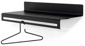Czarny metalowy wieszak ścienny z półką Sway – Spinder Design