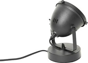 Industrialna lampa stołowa czarna 18 cm - Emado