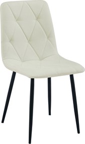 Kremowe krzesło do kuchni LIBRA z czarnymi nogami