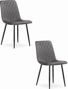 Krzesło Valora TURIN Ciemnoszary aksamitny ergonomiczny design x2