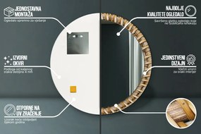 Naturalny warkocz Lustro dekoracyjne okrągłe