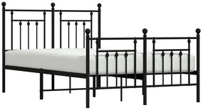 Czarne metalowe łóżko małżeńskie 150x200cm - Ringo