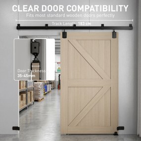 HOMCOM Zestaw do drzwi przesuwnych 244 cm, czarny, dla drzwi pojedynczych | Aosom PL