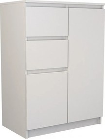 Komoda Malwa 2D2S | Biała | 70x40x97 cm | 2 Drzwi 2 Szuflady