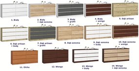 Komoda do sypialni z gładkim frontem  dąb artisan - Olin 3X